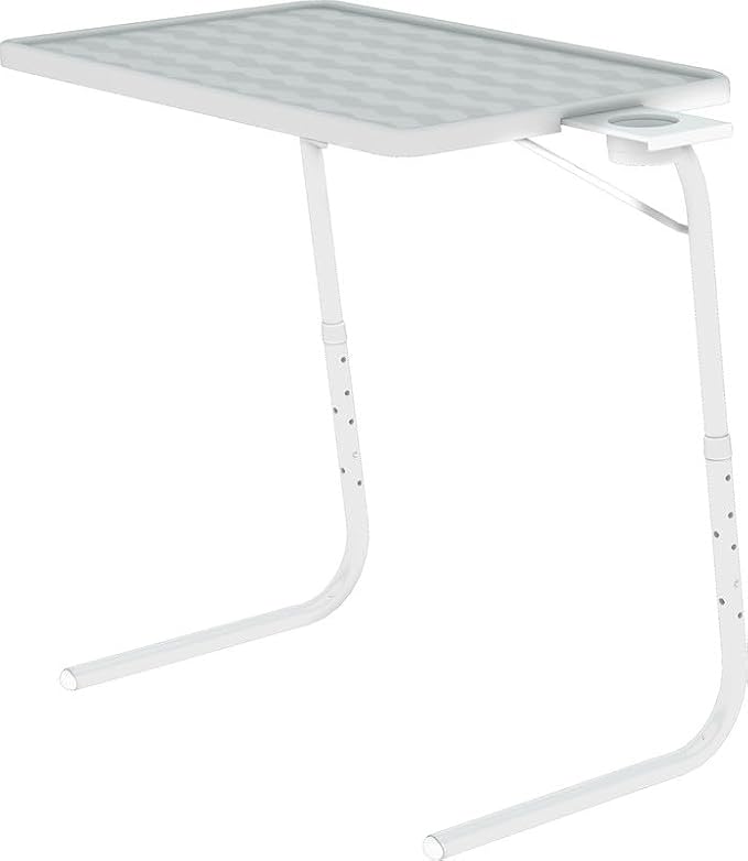 Table-Mate TV Tray Table | Portable Desk Folding Dinner Tray, Couch Table Trays for Eating Snack Food, Portable Laptop Desk, Bed Trays for Eating | Adjustable TV Trays with 3 Angles and Cup Holder