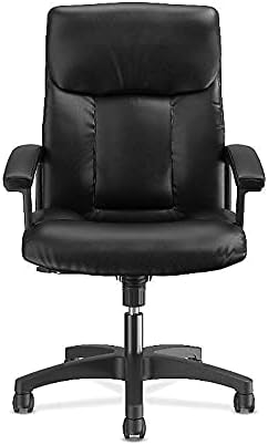 basyx by HON Leather Executive Chair - High-Back Computer Chair for Office Desk, Black (VL151)
