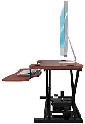 VERSADESK PowerPro 36 Inch Electric Standing Desk Converter – Push-Button Height Adjustable Sit to Stand Desk Riser for Dual Monitors & Laptop – Motorized Desktop Workstation with Wide Keyboard Tray