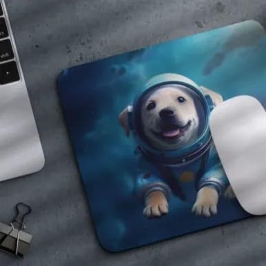 Mouse Pad Labrador Retriever Astronaut Dog in Space Mouse Pad Puppy floating in Space for Home Office Work Desk Computer Desktop Laptop for Dog Lovers