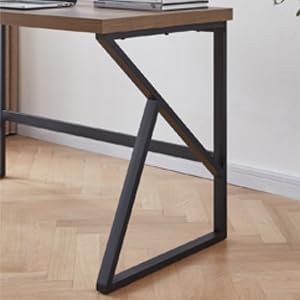 HSH Home Office Computer Desk, Industrial Modern Simple Metal Wooden PC Laptop Executive Desk, Farmhouse Student Computer Table for Work Study Writing Gaming in Bedroom Living Room, Rustic Oak 47 Inch