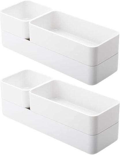 RAUVOLFIA Plastic Drawer Organizers Set, 3-Size Versatile Bathroom and Vanity Drawer Organizer Trays, Storage Bins for Makeup, Bedroom, Kitchen Gadgets Utensils and Office