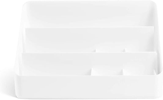 Poppin Desk Organizer with 3 Tiers, Sliding & Removable Dividers, Charging Station - All-in-One Workspace Organizer for Office Supplies, Desktop Organizer