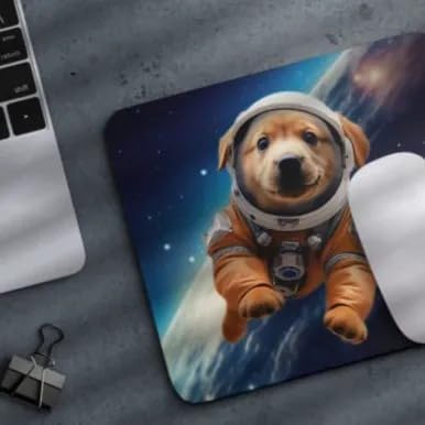 Mouse Pad Astronaut Dog in Space Mouse Pad Puppy floating in Space for Home Office Work Desk Computer Desktop Laptop for Dog Lovers (Golden Retriever)