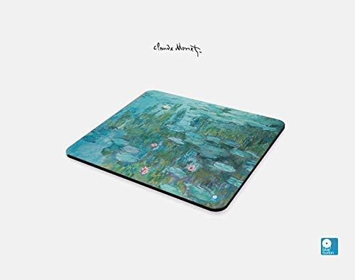 Water Lilies Monet Mouse Pad, Claude Monet Canvas Art Painting Neoprene Handmade Computer Mousepad, Home Office Gift