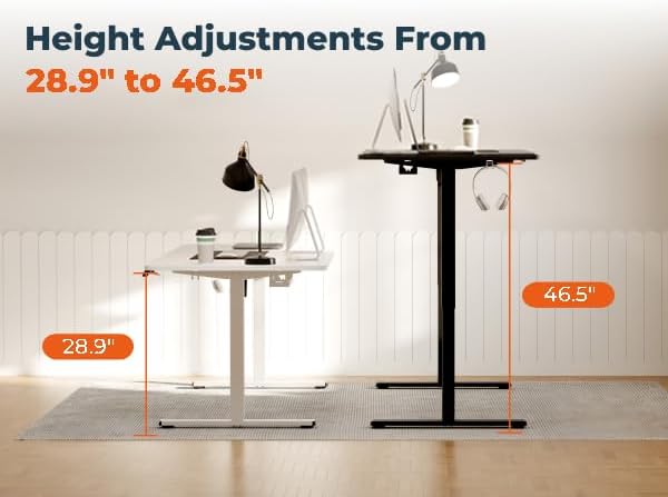Adjustable Standing Desk, Large 79x31 Inches Stand Up Desk with Cable Management, Home Office Computer Desk 2 Box Packaging with Memory Preset & Cup Holder, Black