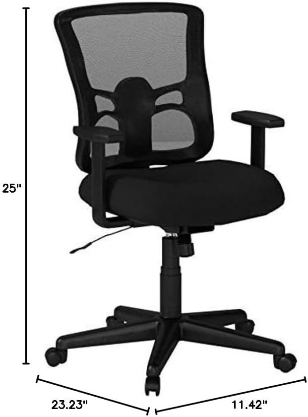 Alera Etros Series Mesh Mid-Back Chair, Supports Up to 275 Lb, 18.03" to 21.96" Seat Height, Black