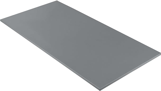 Kaboon Universal Tabletop 45"x20", Solid One-Piece Melamine Table Top, Double Desk L-Desk DIY, Home and Office,Grey
