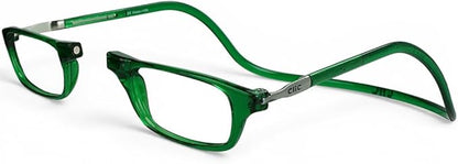 Clic Magnetic Reading Glasses - Adjustable Neck Hanging Readers - Secure Fit with Rigid Headband - Original (S-M, Emerald, 1.50)