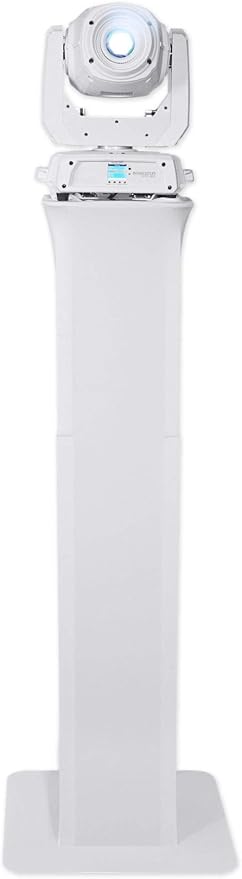 Rockville RTP32W White Totem Moving Head Light Stand with Scrims and Bags | Black and White Scrims, 2 Carry Bags, 39"-69" Adjustable Height, 132 lb Capacity, 35mm Pole Adapter, Steel, Tool-Free Setup