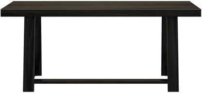 Plank+Beam 72 Inch Farmhouse Dining Table, Solid Wood Rustic Kitchen Table, Large Wooden Rectangular Dinner Table for Dining Room, Home Office, Living Room Furniture, Easy Assembly, Black Wirebrush