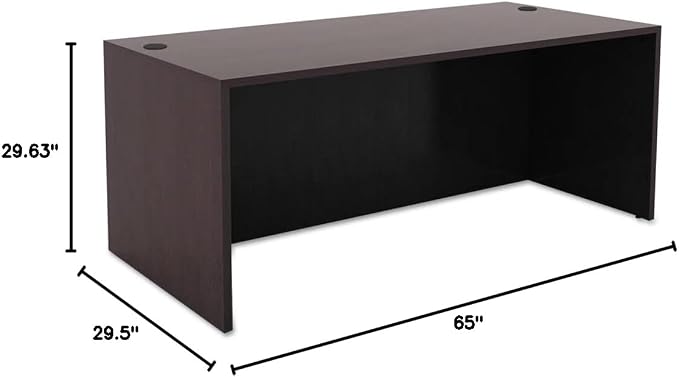 Alera Alera Valencia Series Straight Front Desk Shell, 65" X 29.5" X 29.63", Espresso