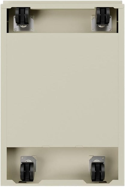 Pemberly Row 2 Drawers 27.75" Vertical Beige Metal Filing Cabinet Lockable Pre-Assembled Stationary Letter Size for Home, Office
