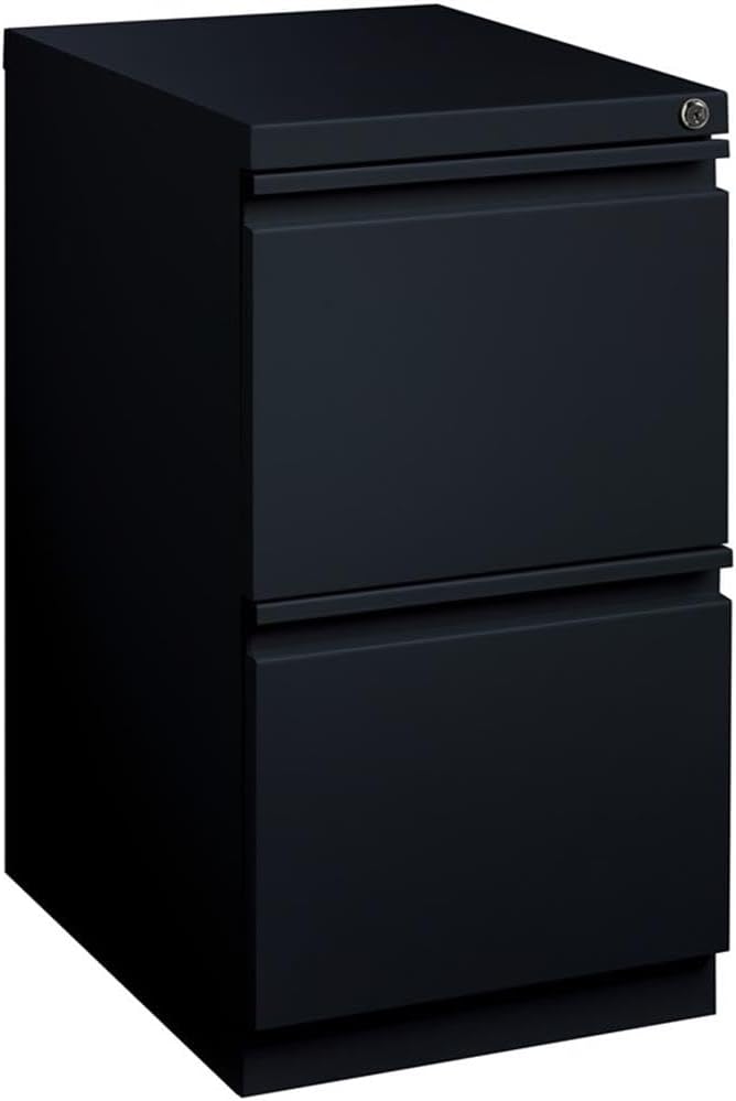 Pemberly Row 2 Drawers 20" Deep Mobile File Cabinet Lockable Pre-Assembled Stationary Letter Size for Home, Office