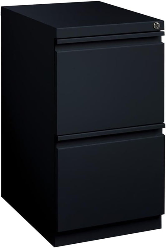 Pemberly Row 2 Drawers 20" Deep Mobile File Cabinet Lockable Pre-Assembled Stationary Letter Size for Home, Office