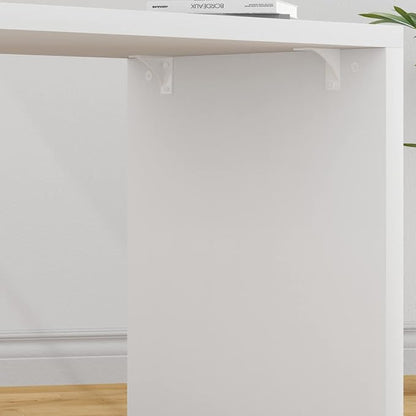 HSH White L-Shaped Computer Desk with 3 Drawers and 2 Shelves, Reversible Home Office Corner Desk for Writing Study Work Executive, 55 Inch Bedroom Wood Table Workstation Desk with Storage Cabinet