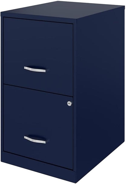 Scranton & Co Set of 2 18" D 2-Drawers Metal File Cabinet in Navy