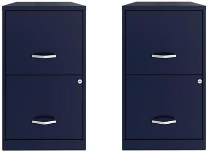 Scranton & Co Set of 2 18" D 2-Drawers Metal File Cabinet in Navy