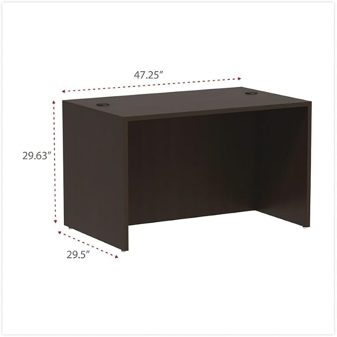 Alera Alera Valencia Series Straight Front Desk Shell, 47.25" X 29.5" X 29.63", Espresso