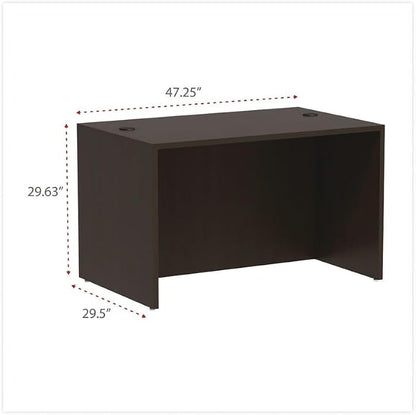 Alera Alera Valencia Series Straight Front Desk Shell, 47.25" X 29.5" X 29.63", Espresso