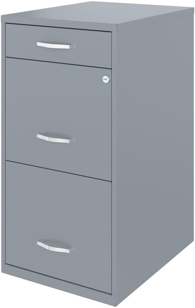 Hirsh Industries Space Solutions 18 inch 3 Drawer Metal File Cabinet with Pencil Drawer Gray