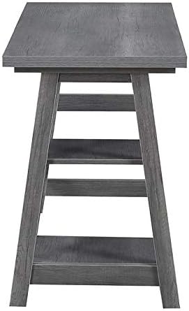 Convenience Concepts Designs2Go Trestle Desk 47" - Modern Desk or Vanity with Shelves, for Office, Dorm, Living Room, Charcoal Gray