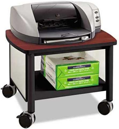 Safco Products Impromptu Under Desk Printer Stand 1862BL, Cherry Top, Black Frame, 50 Lbs. Capacity, Contemporary Design, Swivel Wheels