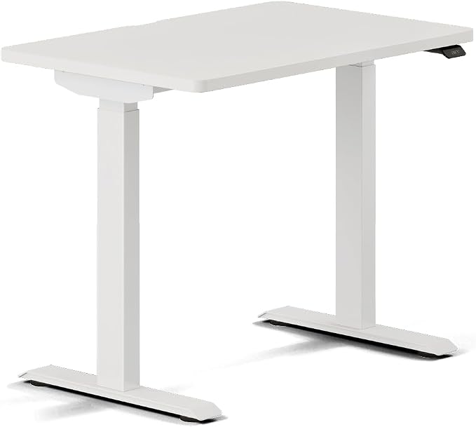 Branch Duo Standing Desk 36 Inches - Adjustable Standing Desk with 20” Range - OLED Control Panel - Frameless Design & Compact Size Suitable for Many Spaces - White Base - White Top