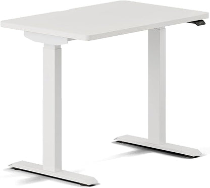 Branch Duo Standing Desk 36 Inches - Adjustable Standing Desk with 20” Range - OLED Control Panel - Frameless Design & Compact Size Suitable for Many Spaces - White Base - White Top