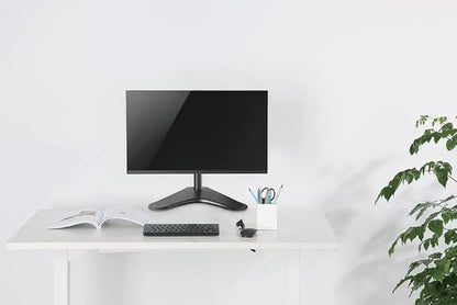 Amer EZSTAND Monitor Free-Standing Desk Stand for 1 Screen up to 32 inches Heavy-Duty Fully Adjustable with Max VESA 100x100mm