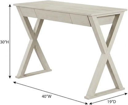 White Desk with Hutch, Stylish Workspace, Durable, Space-Saving, Ideal for Home and Professional Office Environments