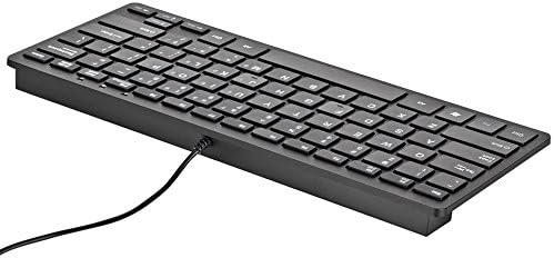 iKKEGOL USB Mini Slim Wired 78 Key Small Super Thin Compact Keyboard for Desktop Laptop PC Win 7 Mac (Black)