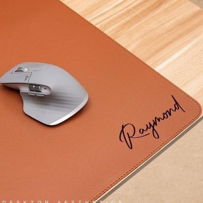 Custom Mouse Pad Premium PU Leather Personalized Mousepad Customize Desk Mat with Name Table Mat Laptop Desk Mat Personalized Your Gaming Mousepad (11.8 * 9.8 inch) (Sky Blue)