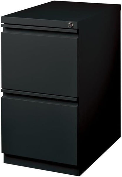 Pemberly Row 2 Drawers 20" Deep Mobile File Cabinet Lockable Pre-Assembled Stationary Letter Size for Home, Office