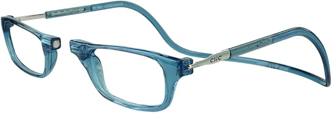 Clic Magnetic Reading Glasses - Adjustable Neck Hanging Readers - Secure Fit with Rigid Headband - Original (S-M, Jean Blue, 1.75)