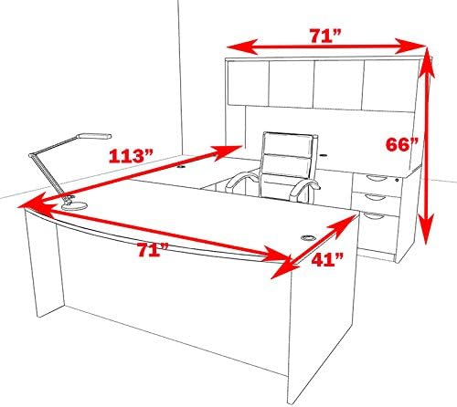 5pc U Shape Modern Executive Office Desk, OT-SUL-U16