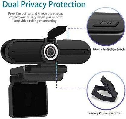 4K Webcam, HD Webcam 8MP- Laptop PC Desktop Computer Web Camera with Microphone, USB Webcams for Video Calling Recording Streaming Video Conference, Webcam with Mini Tripod,Privacy Shutter.