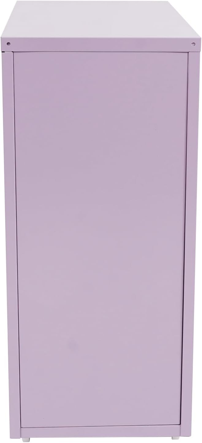 Vertical File Cabinet, 6 Drawers Rolling File Organizer Cabinets with Lock, Heavy Duty Metal Storage Cabinet, Movable Under Desk Filing Cabinet for Office, Study, Dresser (Purple)