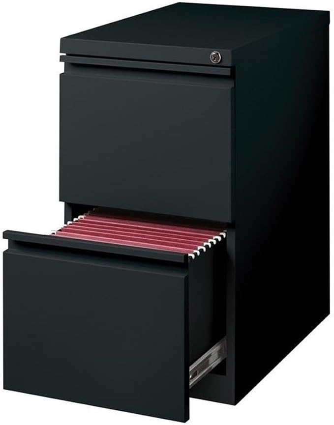 Pemberly Row 2 Drawers 20" Deep Mobile File Cabinet Lockable Pre-Assembled Stationary Letter Size for Home, Office