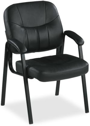 Lorell Chadwick Executive Leather Guest Chair-Guest Chair, 26"x28"x35-1/2", Black Leather