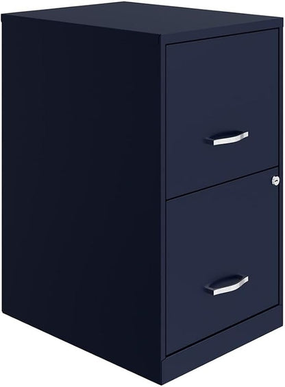 Scranton & Co Set of 2 18" D 2-Drawers Metal File Cabinet in Navy