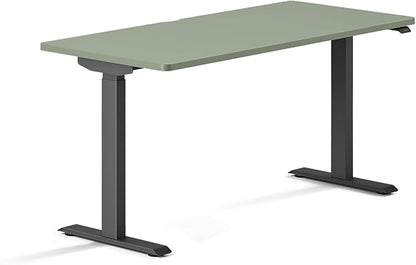 Branch Duo Standing Desk 58 Inches - Adjustable Standing Desk with 20” Range - OLED Control Panel - Frameless Design & Compact Size Suitable for Many Spaces - Sage Top - Charcoal Base