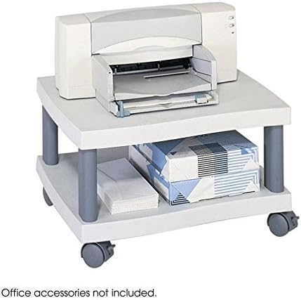 Scranton & Co Underdesk Printer Stand, 20"W x 17.5"D x 11.5"H, Durable PVC Plastic, Two-Tone Gray Finish, Mobile with Locking Swivel Casters, Storage Shelf for Supplies, Compact Office Printer Stand