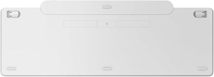 Lenovo 800 Self-Charging Bluetooth Keyboard, Uses Ambient Light for Charging, Bluetooth 5.1, Supports 3 Devices, Battery Free, Wireless, White