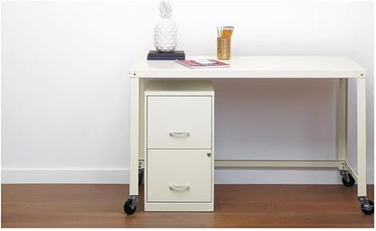 Scranton & Co Set of 2 18" D 2-Drawers Metal File Cabinet in Pearl White