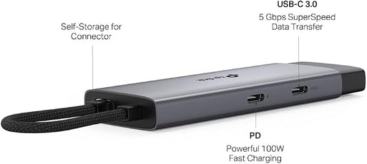 TP-Link USB C Hub 5-in-1 Multiport Adapter (UH5020C) | 4K@60Hz HDMI, 100W Power Delivery, 1×USB-C, 2× USB-A Data Ports | 5Gbps High-Speed Dongle | Compatible w/MacBook and More | Plug and Play