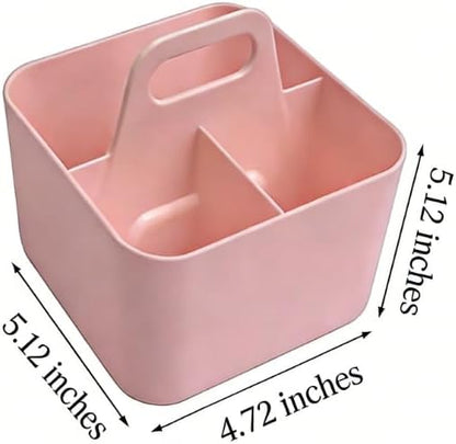 Stackable Portable Handheld Organiser,Multi-Purpose Desktop Divider Organiser Basket For Crafts Or School Supplies Desk,Office,Stationery Pencil Holder,Dorm Room (Small Size-Pink)