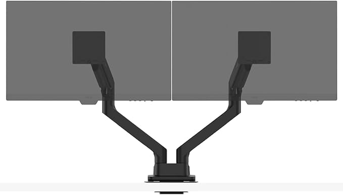 BenQ BDH01 Dual Monitor Arm -Gas Spring Monitor Stand for 2 Screens Up to 35'' & 44lbs, Heavy Duty, Quick Installation, No Sagging, Top Clamp and Grommet Base, Reinforcement Plate, VESA 75x75 &100x100