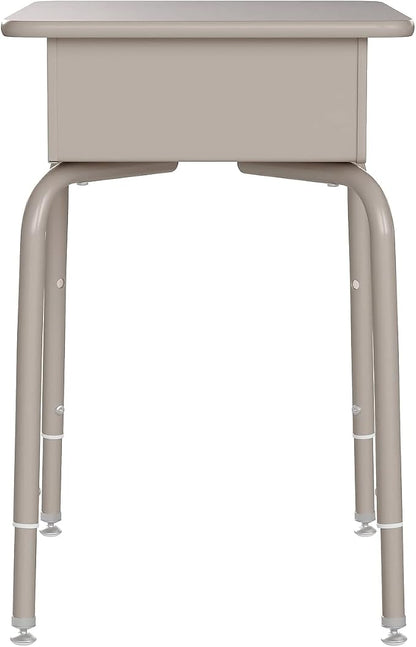 Flash Furniture Billie Student Desk - Gray Granite Open Front School Desk - Silver Metal Frame - 24"W x 18"D Adjustable Height, Durable for School or Remote Learning