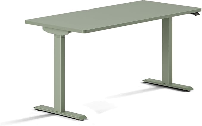 Branch Duo Standing Desk 58 Inches - Adjustable Standing Desk with 20” Range - OLED Control Panel - Frameless Design & Compact Size Suitable for Many Spaces - Sage Top - Sage Base